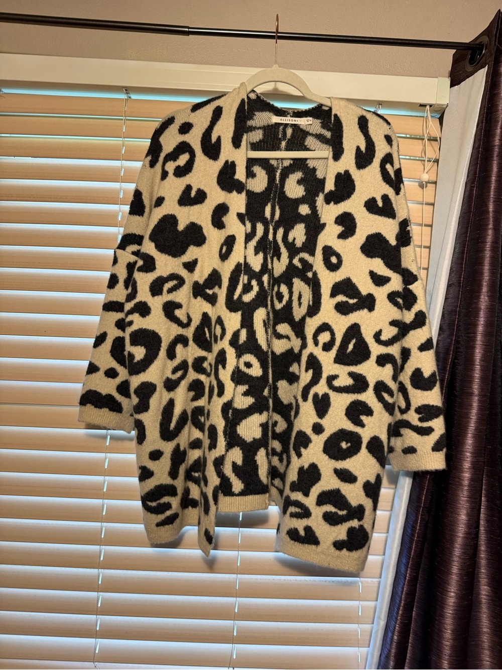 Ellison Black and Cream Leopard Print Open Cardigan